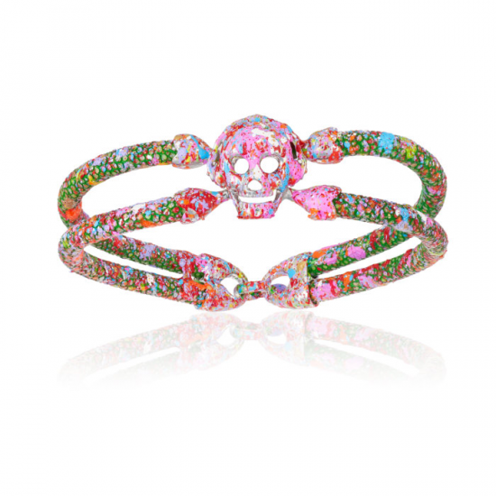 Double Bone Single Skull Bracelet